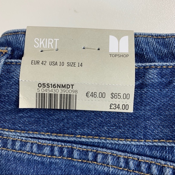 TOPSHOP Y2K Moto Denim Jean Belted Mini Skirt 10 - Picture 7 of 11